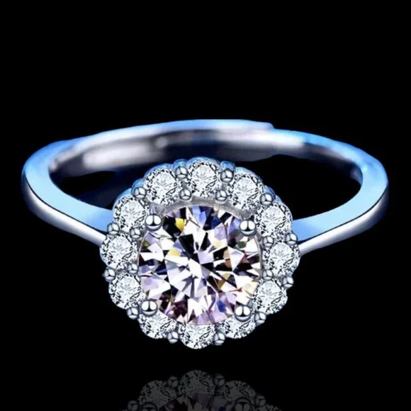 Certified 1ct. t.w. Diamond Engagement Ring 18k White Gold over Italy Silver - Picture 3 of 16